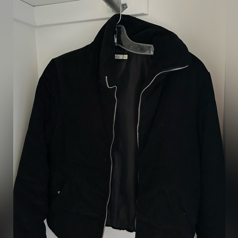 2 Bella Black Corduroy Puffer Jacket